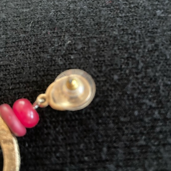 Beautiful crystal and gold hoop earrings. Excellent condition. Worn one time. - Picture 3 of 5